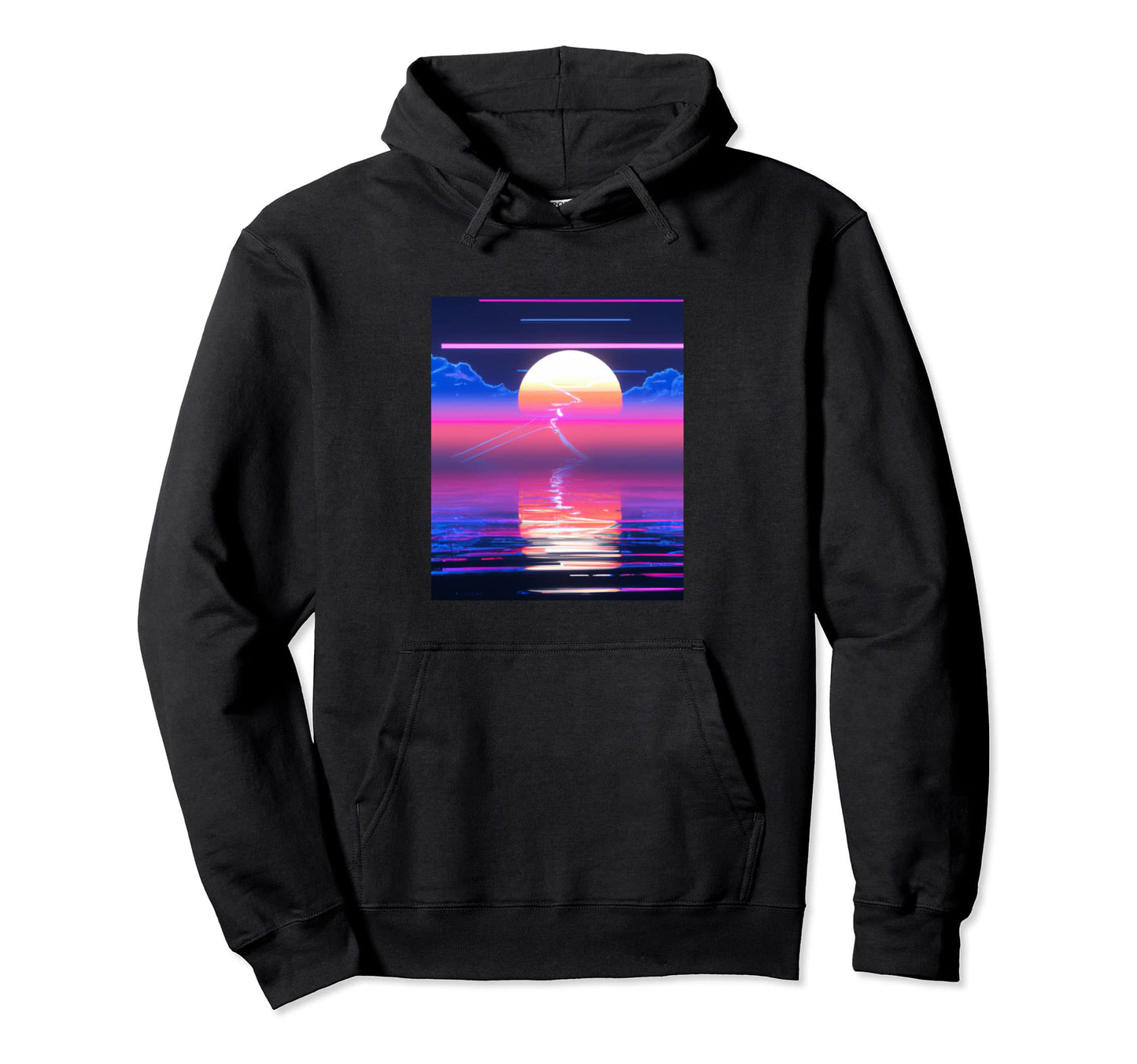 Vaporwave Sun Synthwave Sunset Hoodie - Streetwear Style Men Women