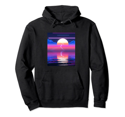 Vaporwave Sun Synthwave Sunset Hoodie - Streetwear Style Men Women