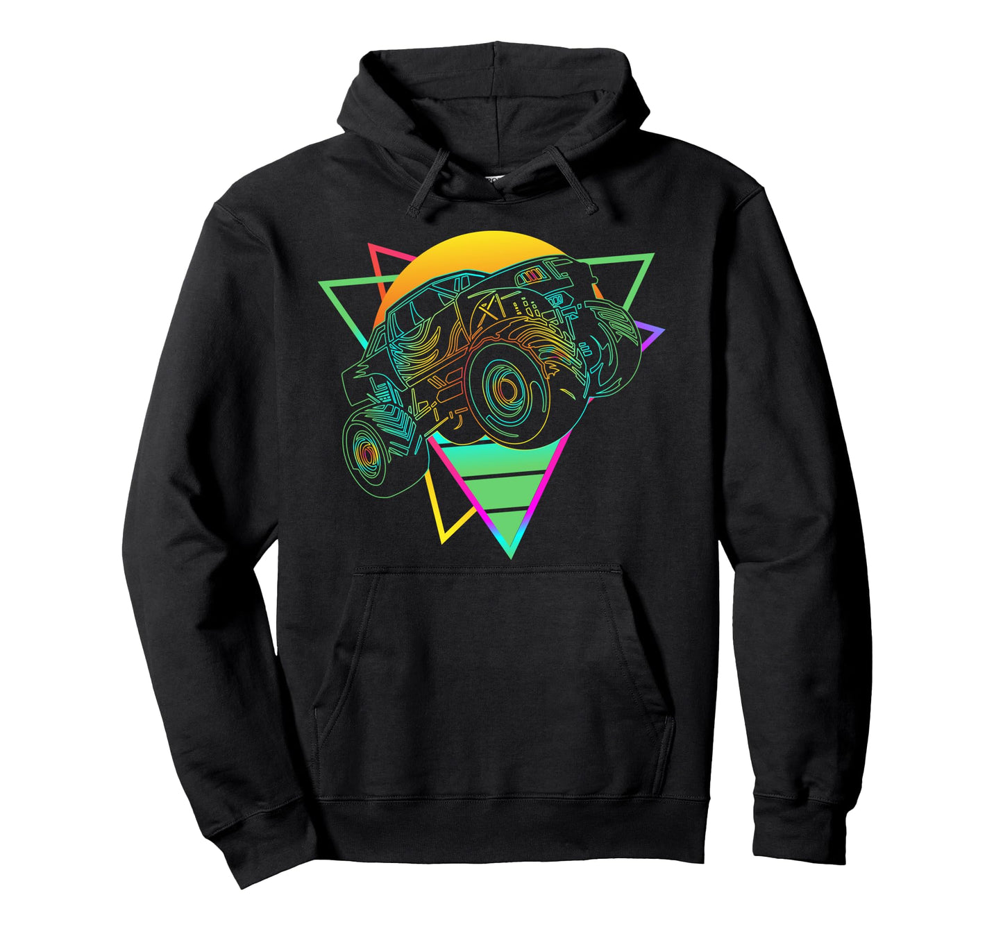 Vaporwave Aesthetic Monster Truck Hoodie - Casual Everyday Wear Unisex