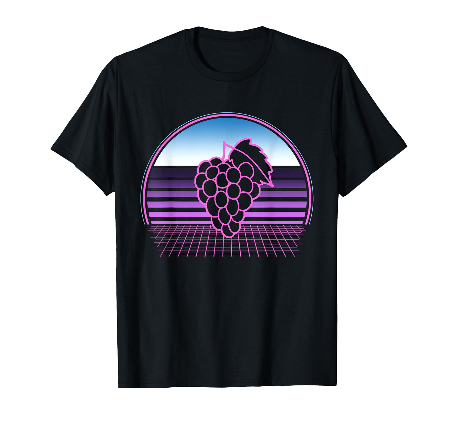 Grape Vines 80S Vaporwave Aesthetic Winery T-Shirt - Graphic Print Unisex