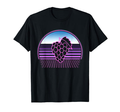 Grape Vines 80S Vaporwave Aesthetic Winery T-Shirt - Graphic Print Unisex