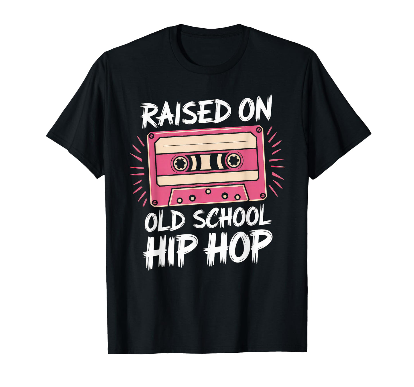 Raised Old School Hip Hop Cassette T-Shirt - Novelty Apparel Men Women