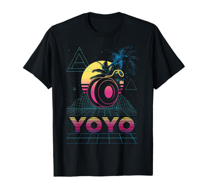 Yoyo Toy Vaporwave Aesthetic Sunset T-Shirt - Graphic Print Unisex