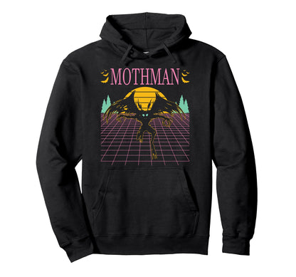Vaporwave Aesthetic Mothman Cryptozoology Hoodie - Custom Art Print Unisex