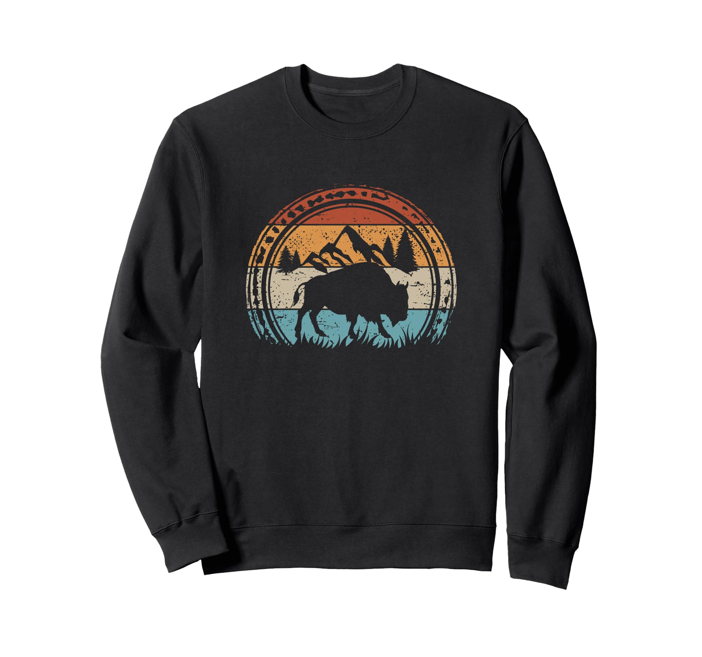 Bison National Park Wildlife Sweatshirt - Aesthetic Graphic for Adults