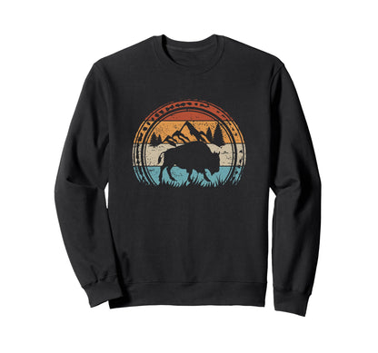 Bison National Park Wildlife Sweatshirt - Aesthetic Graphic for Adults