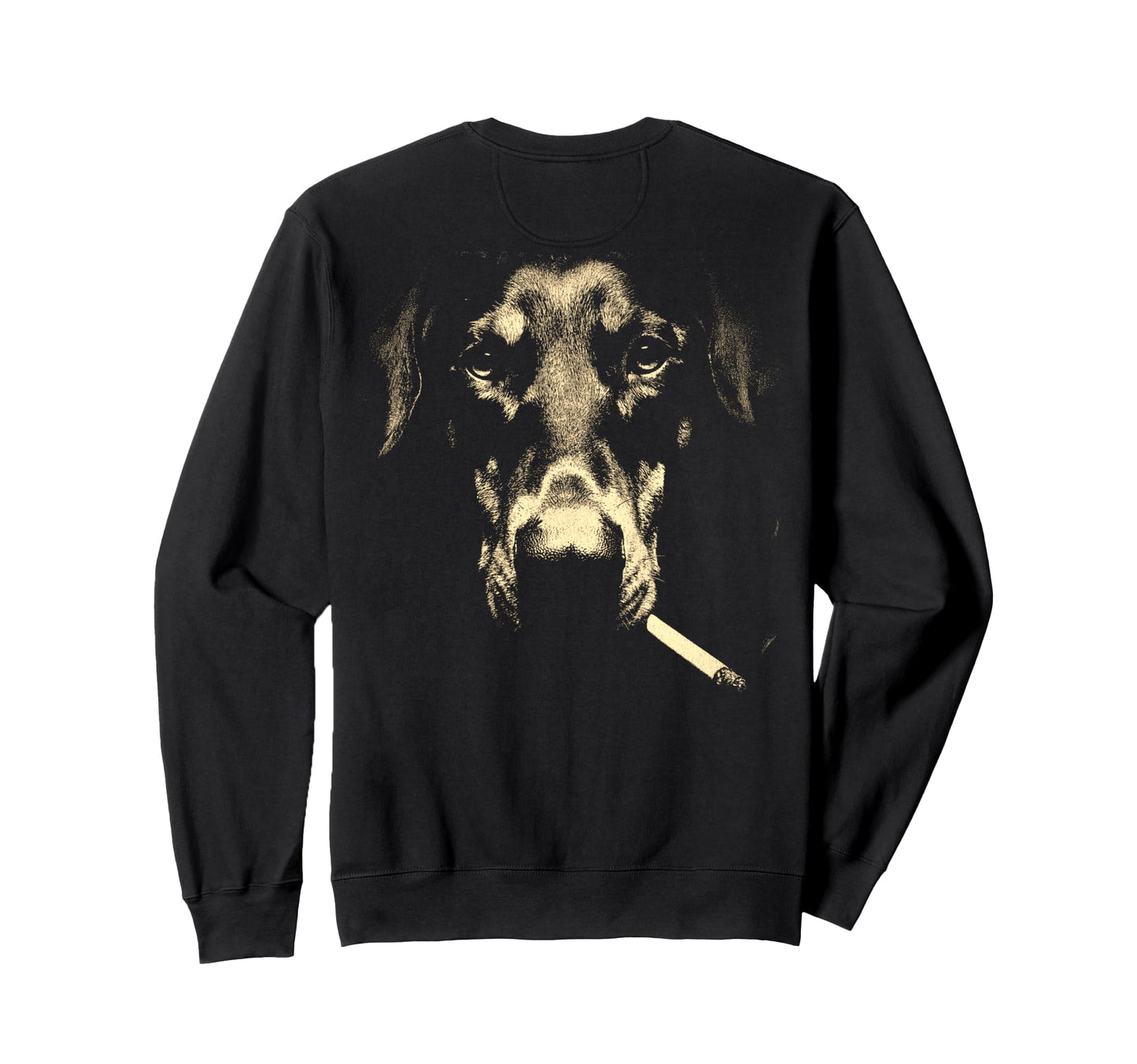 Doberman Smoking Cigarette Grunge Sweatshirt - Custom Art Print for Adults