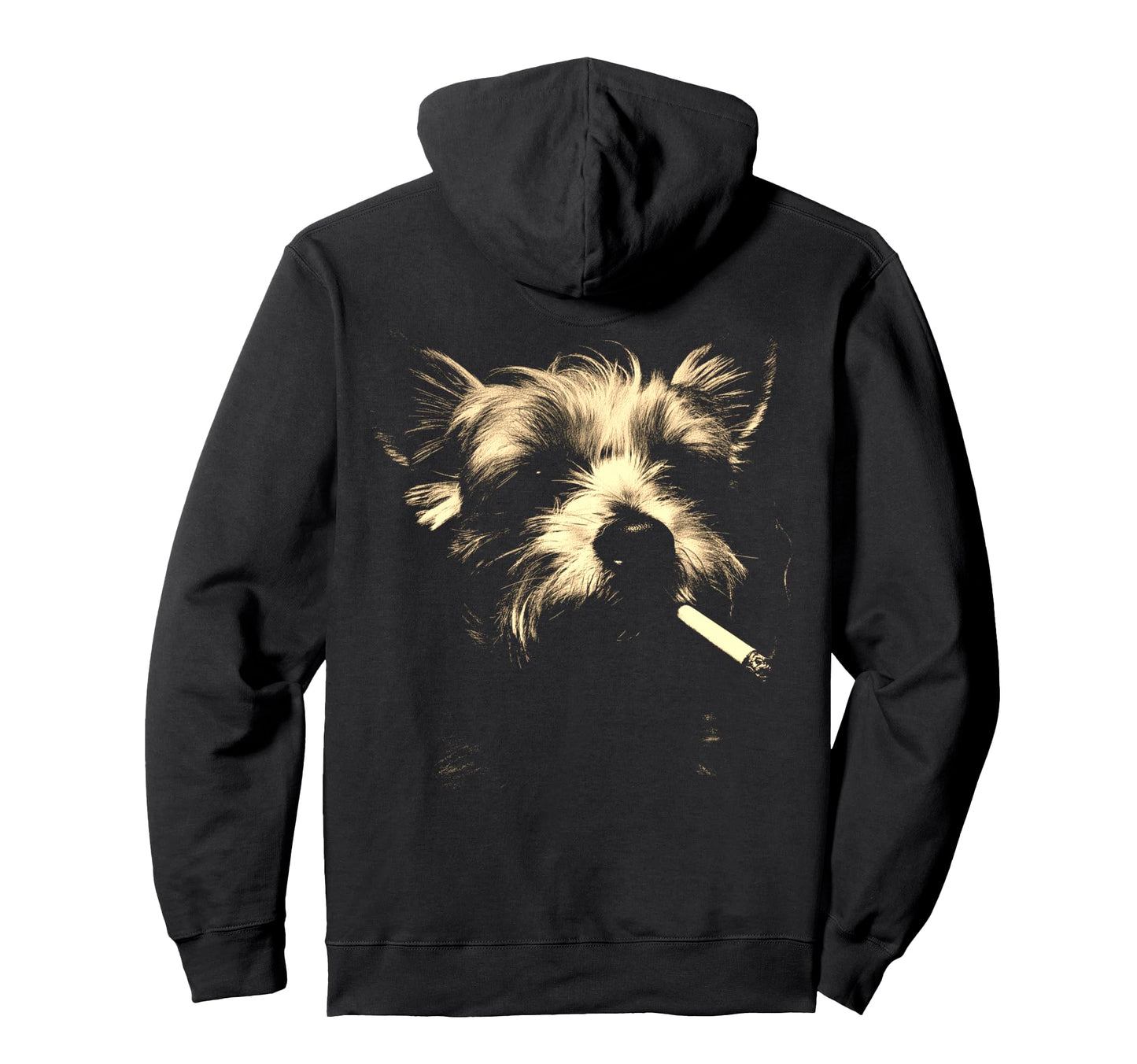 Yorkshire Terrier Smoking Cigarette Meme Hoodie - Graphic Print for Adults