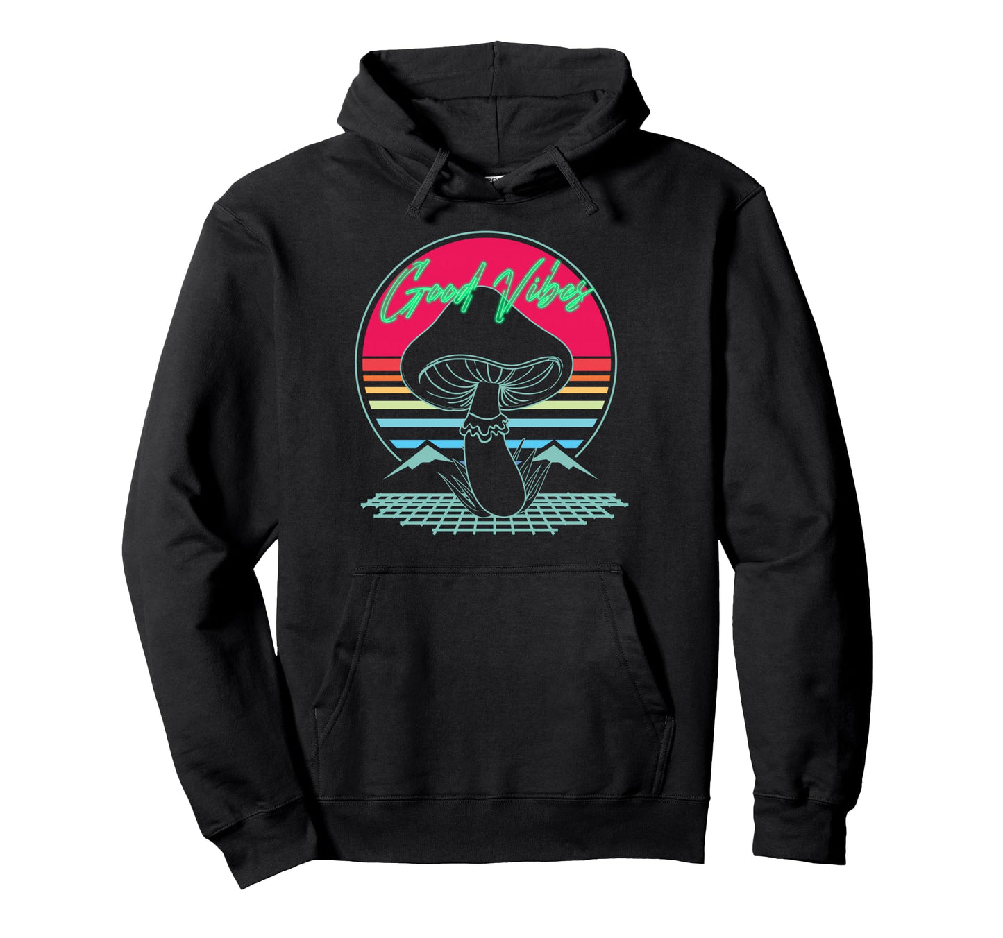 Good Vibez Mushroom Sunset Vaporwave Hoodie - Streetwear Style Unisex