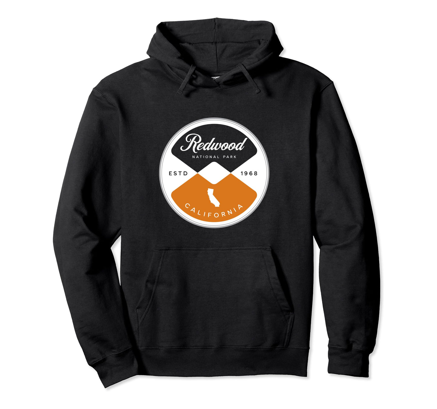 Redwood National Park California Circle Hoodie - Minimalist Print Unisex