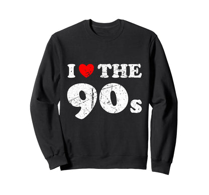 Distressed Grunge Worn Out I Love Sweatshirt - Aesthetic Graphic Men Women