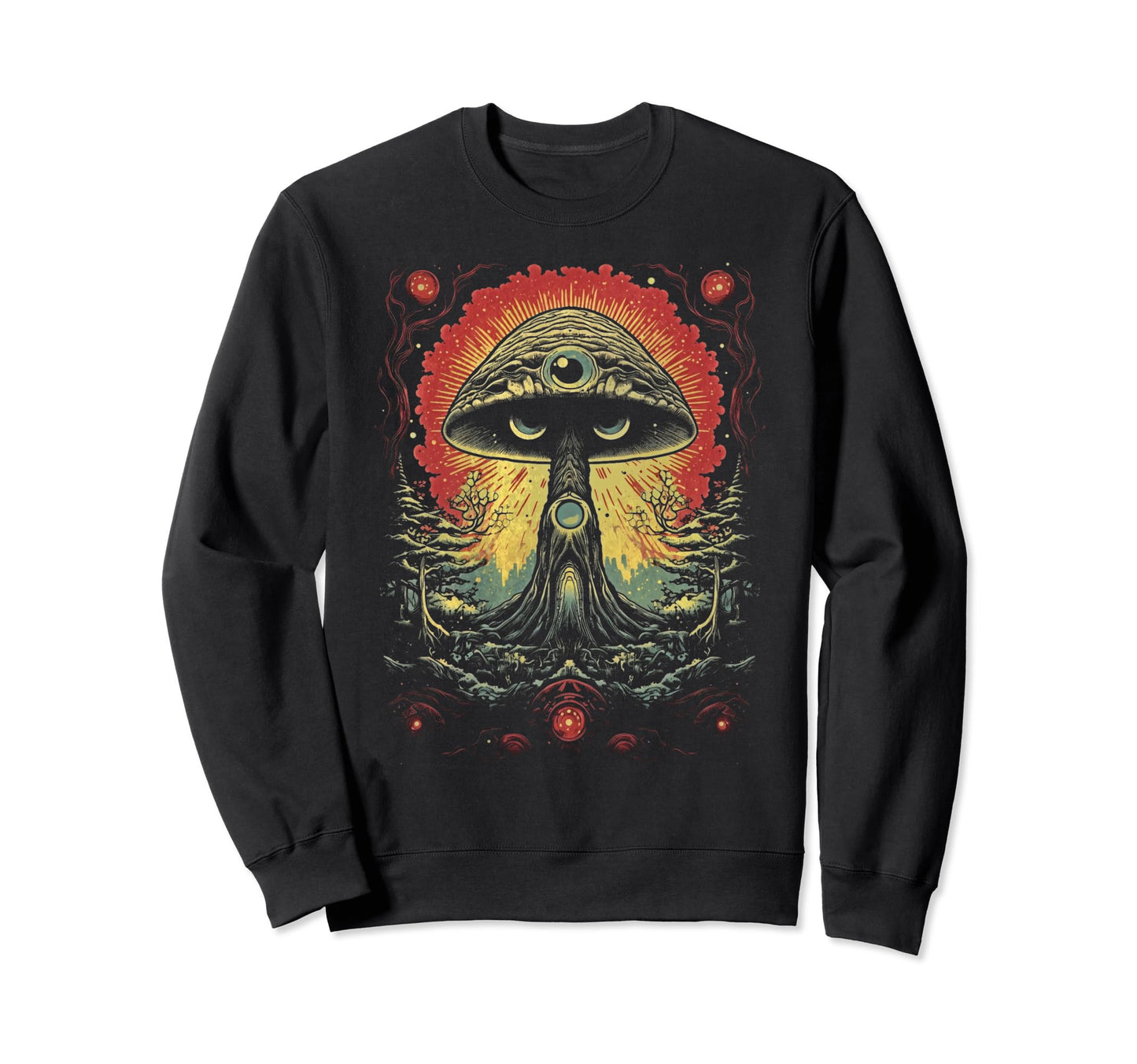 Grunge Mushroom Goth Fungi 74 Sweatshirt - Casual Everyday Wear for Adults