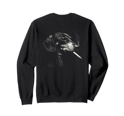 Dachshund Smoking Cigarette Sweatshirt - Streetwear Style for Adults