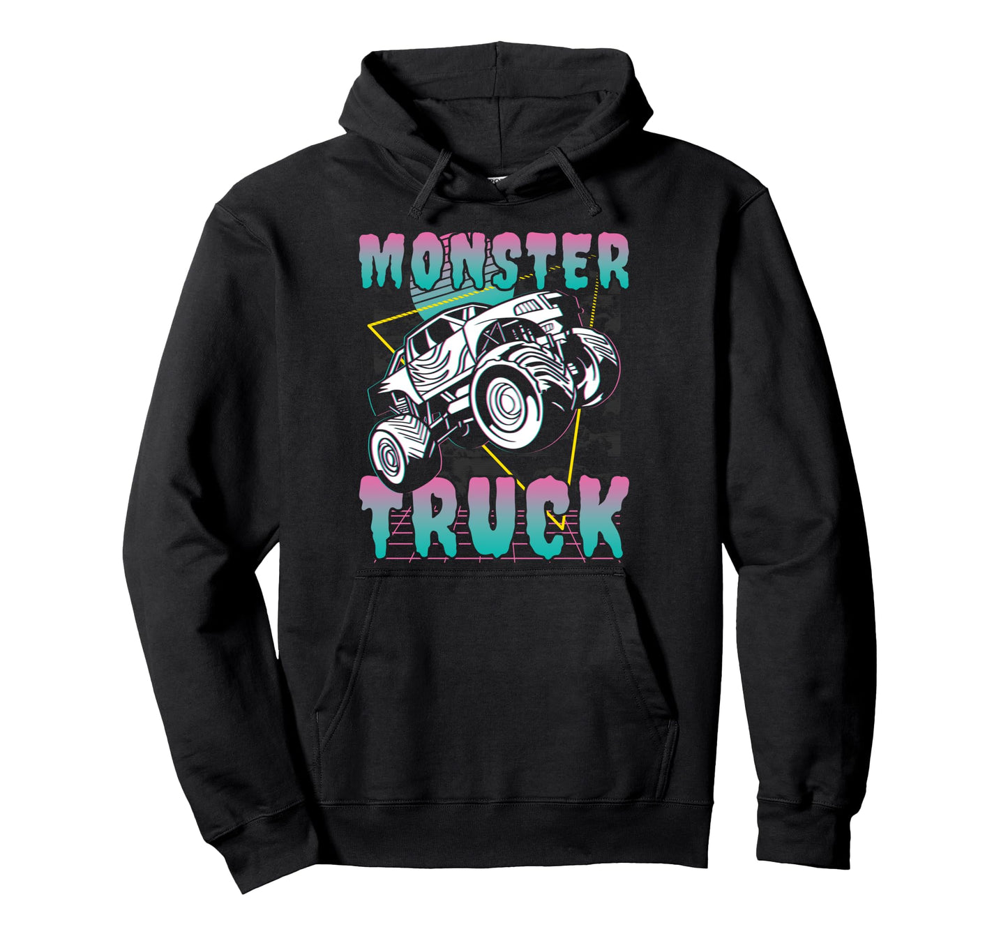 Vaporwave Aesthetic Monster Truck Offroad Hoodie - Novelty Apparel Unisex