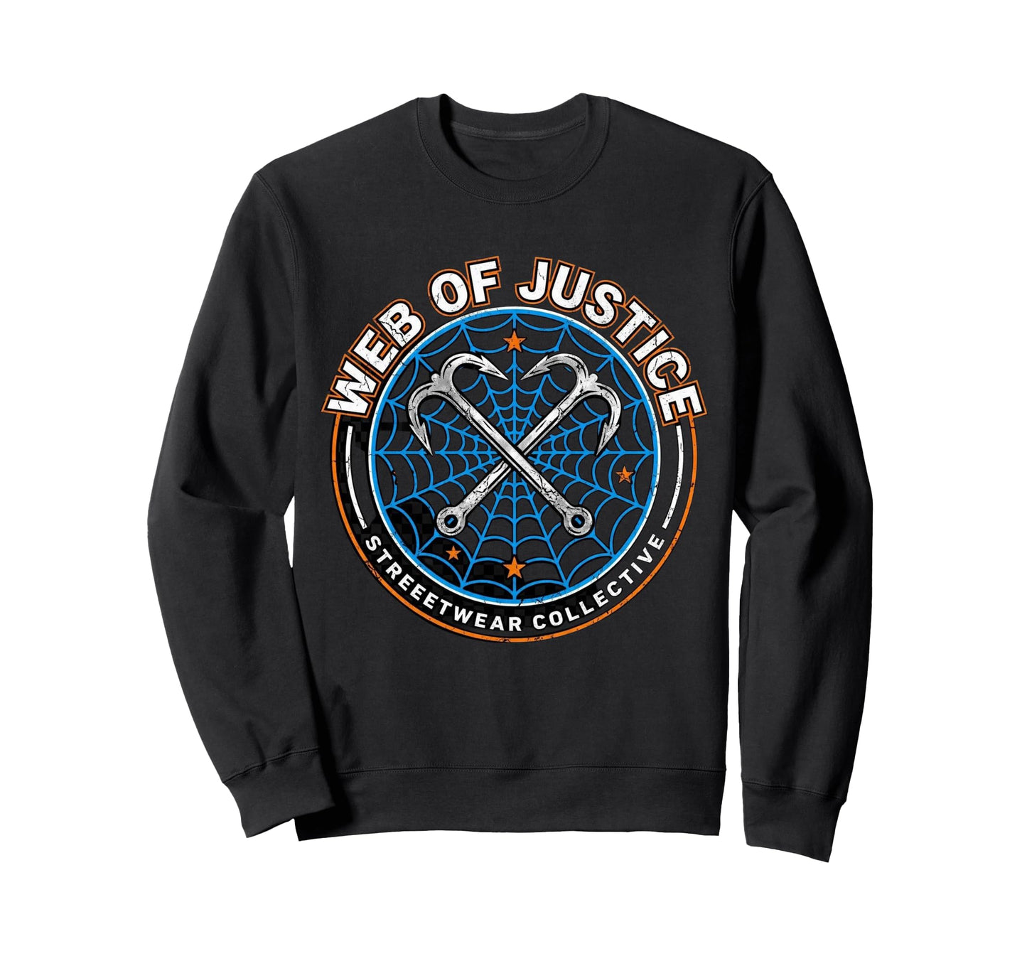 Web Justice Vigilante Grappling Sweatshirt - Minimalist Print for Adults