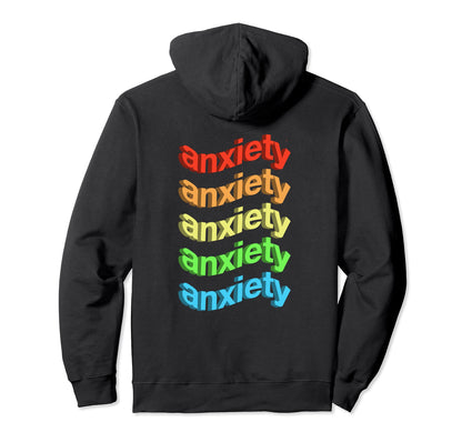 Anxiety Rainbow Waves Aesthetic Hoodie - Unique Graphic for Adults