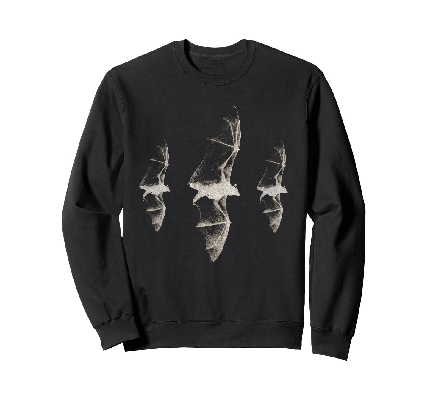 Three Bats Gothic Y2K 90S Grunge Dark Art Sweatshirt - Graphic Print Unisex