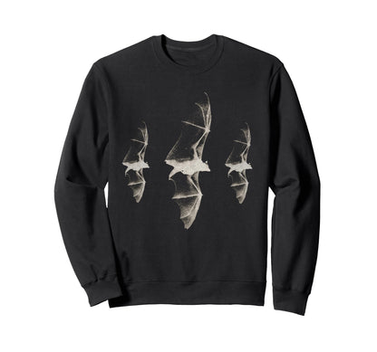 Three Bats Gothic Y2K 90S Grunge Dark Art Sweatshirt - Graphic Print Unisex