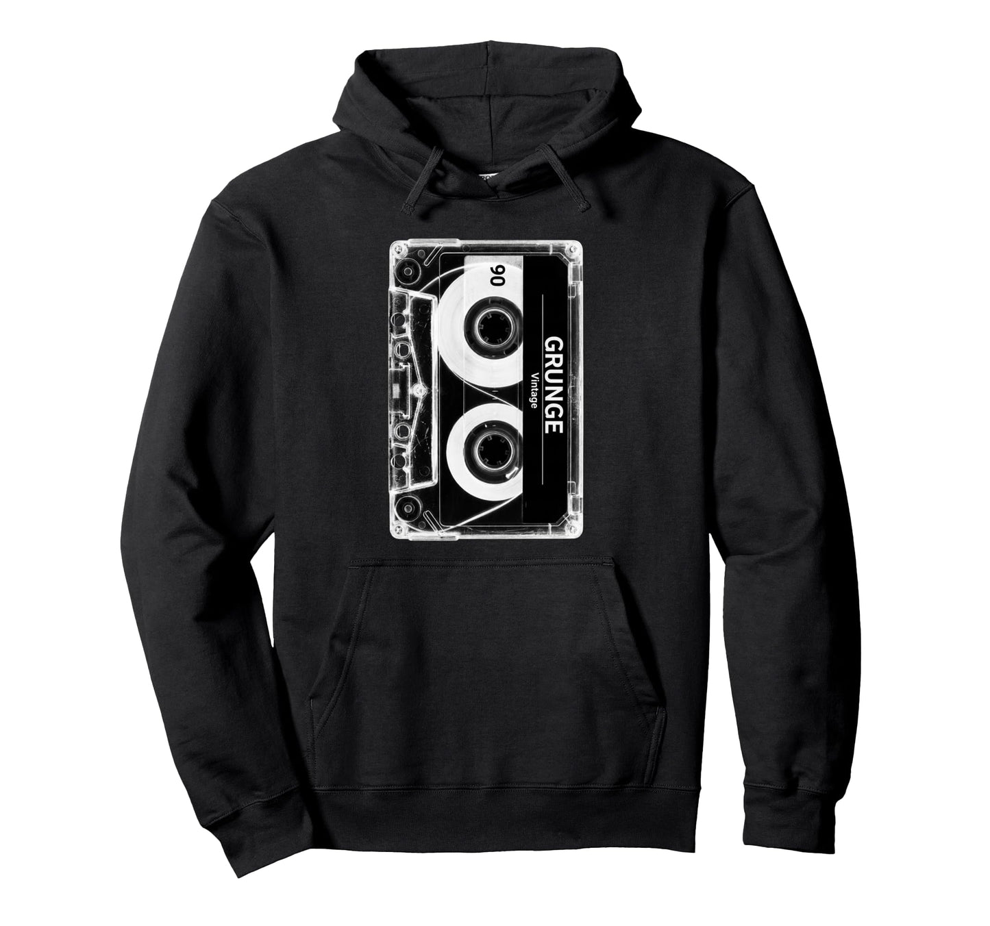 Grunge Cassette Tape Throwback Hoodie - Novelty Apparel for Adults