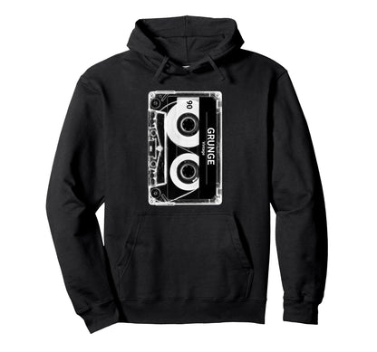 Grunge Cassette Tape Throwback Hoodie - Novelty Apparel for Adults