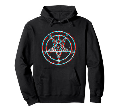 Satanic Pentagram Baphomet Vaporwave Hoodie - Fun Novelty Design Men Women