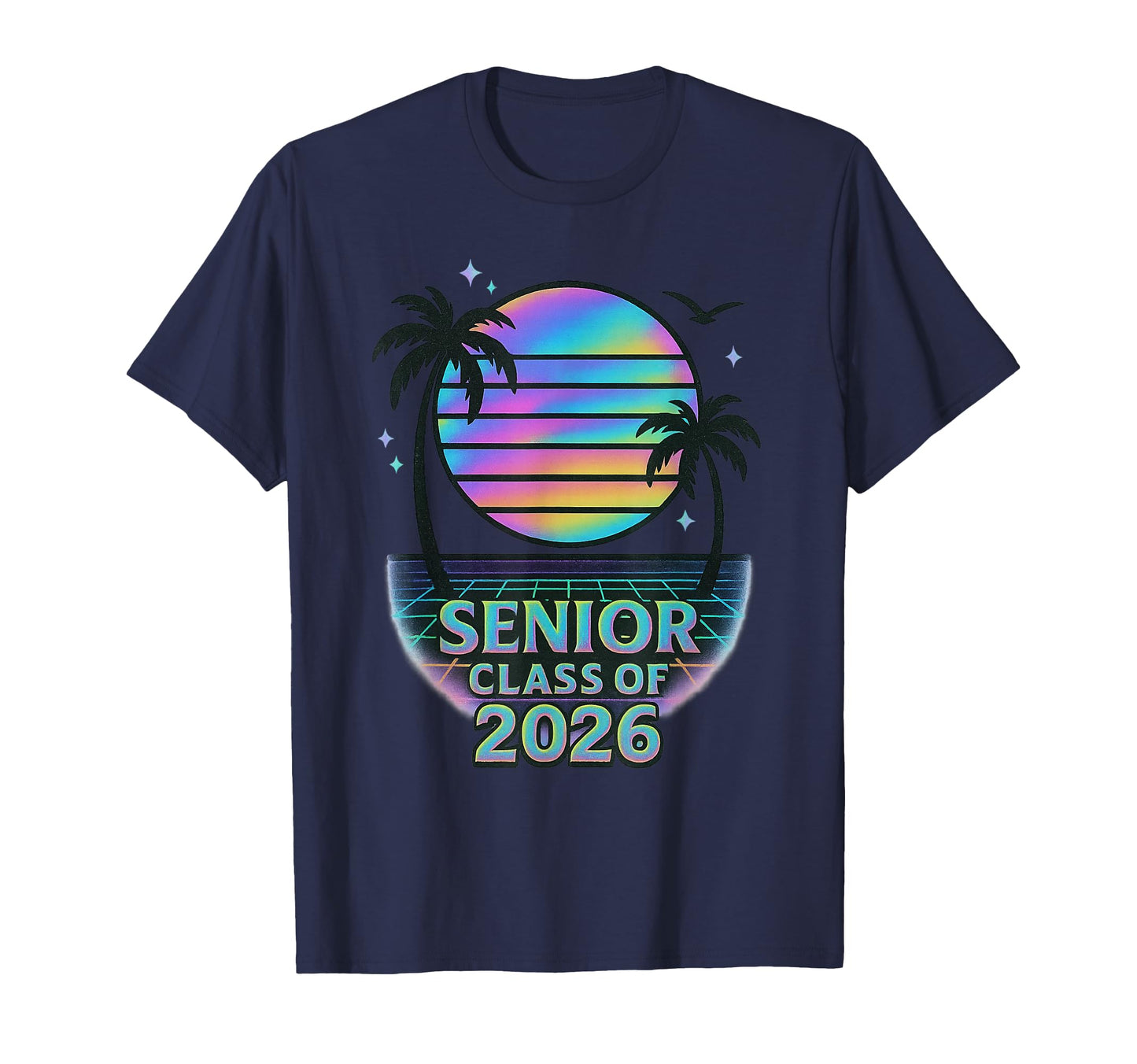 Senior Class 2026 Sunset Vaporwave T-Shirt - Aesthetic Graphic Men Women