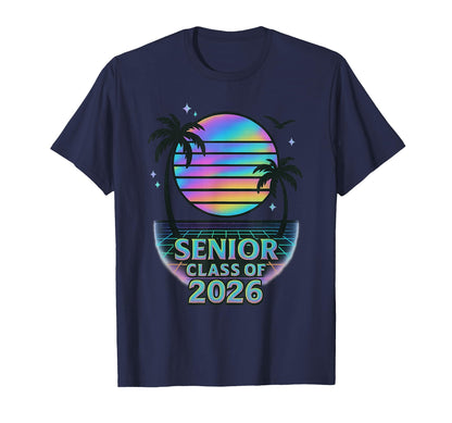 Senior Class 2026 Sunset Vaporwave T-Shirt - Aesthetic Graphic Men Women