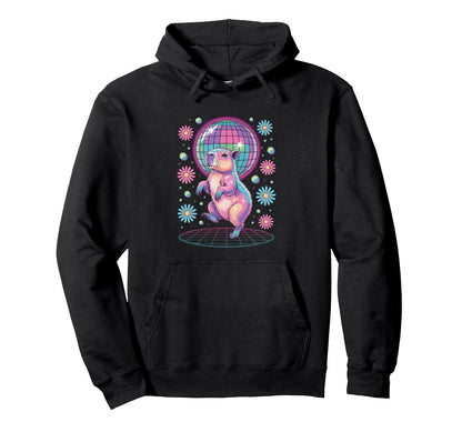 Capybara Disco Dance Vaporwave Hoodie - Aesthetic Graphic for Adults