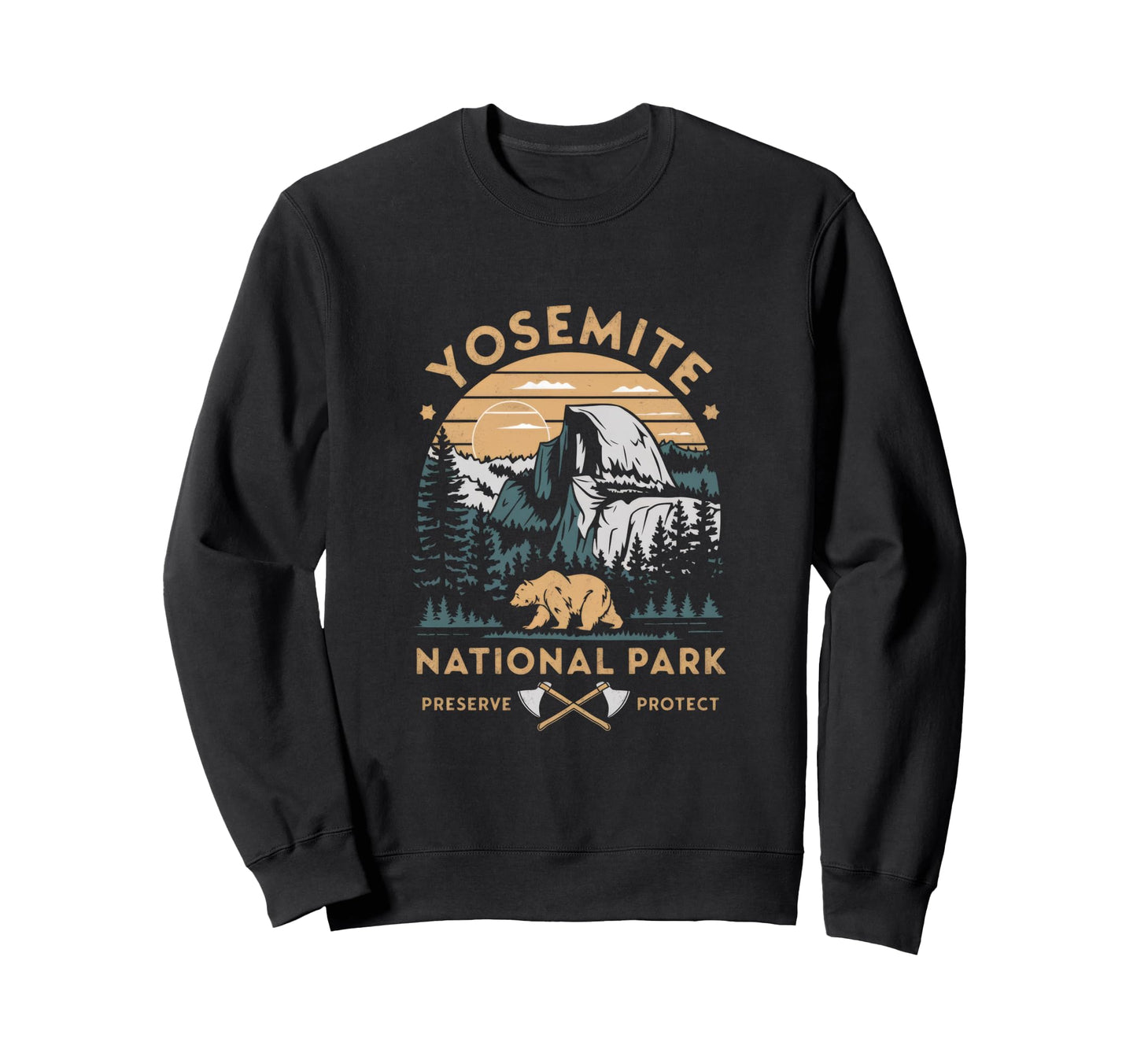 Yosemite National Park Preserve Protect Sweatshirt - Unique Graphic Unisex
