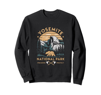 Yosemite National Park Preserve Protect Sweatshirt - Unique Graphic Unisex