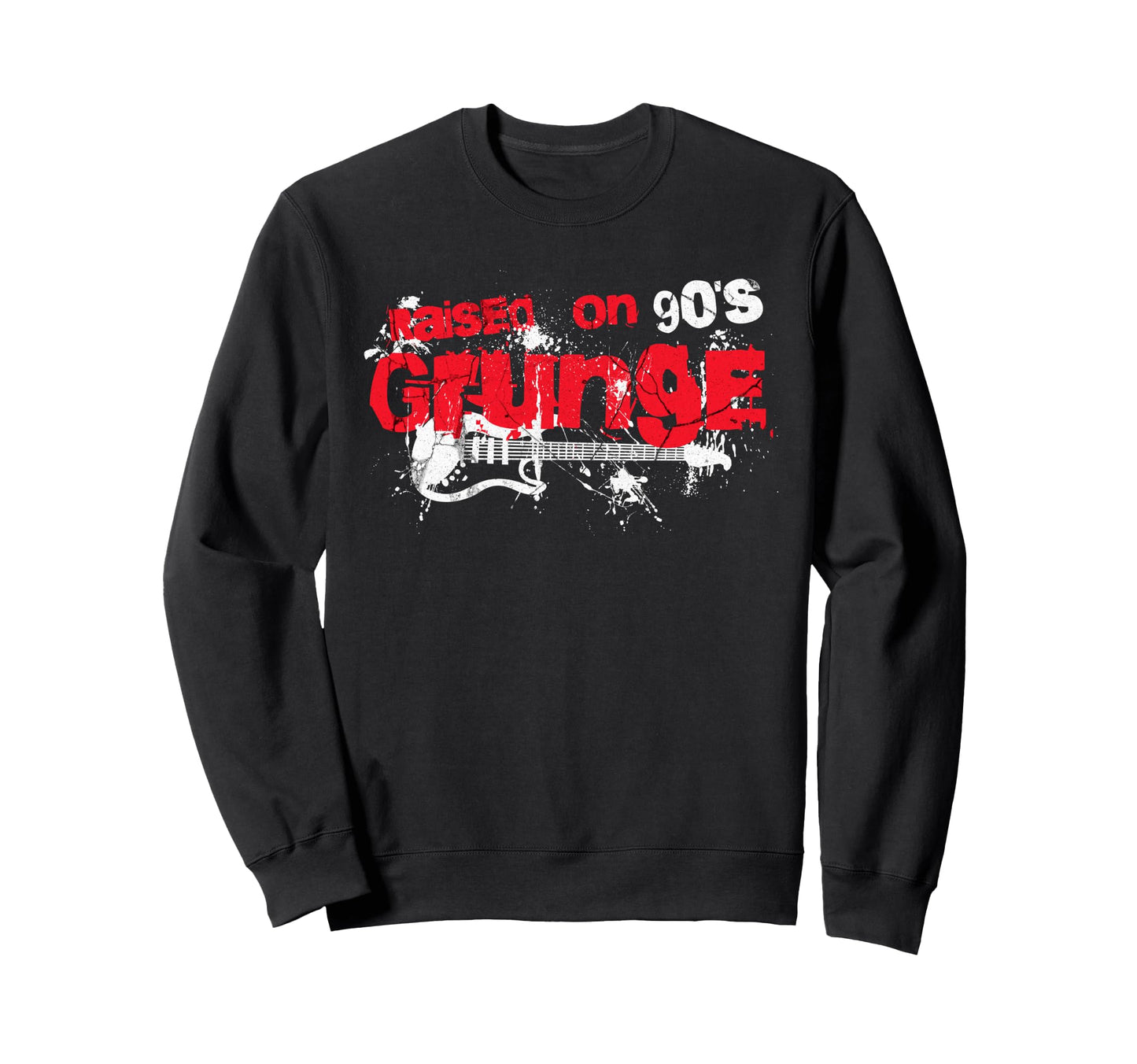 Raised 90S Grunge Seattle Rock Sweatshirt - Minimalist Print Men Women