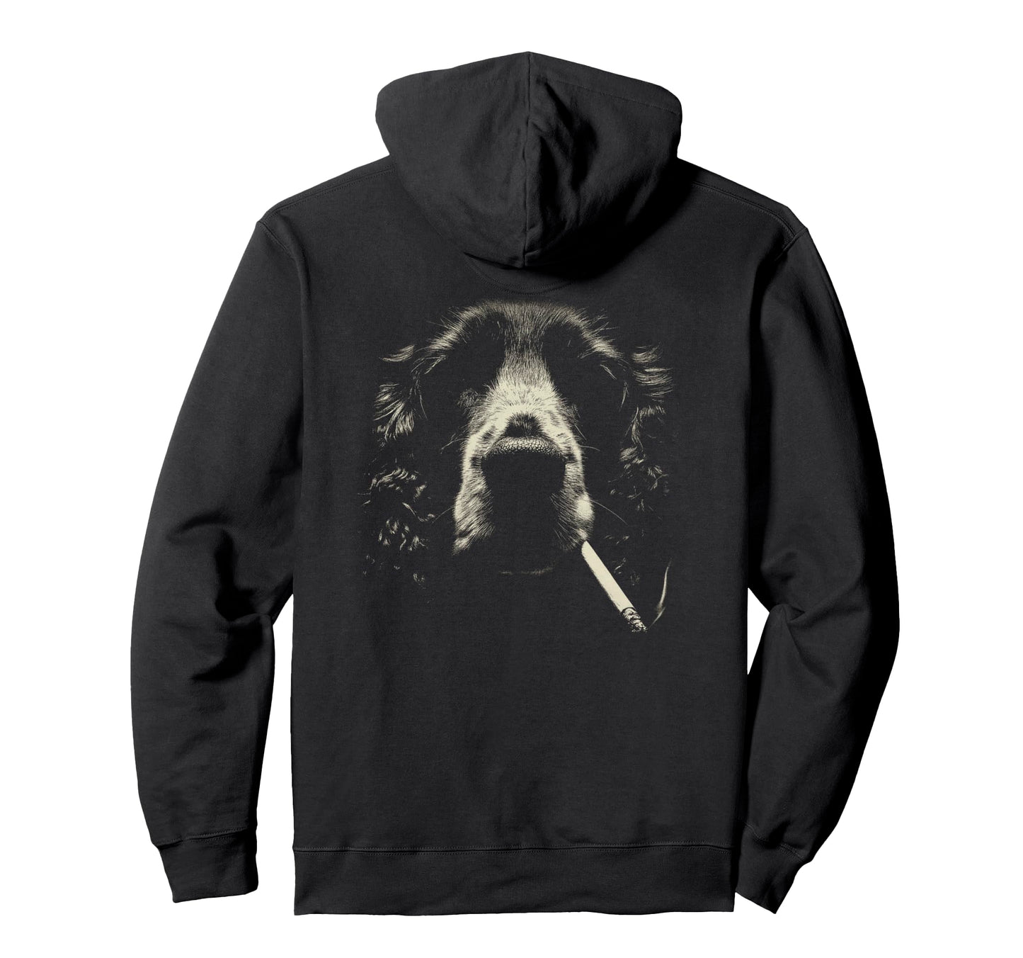 English Cocker Spaniel Smoking Hoodie - Minimalist Print for Adults