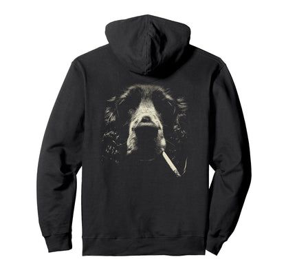 English Cocker Spaniel Smoking Hoodie - Minimalist Print for Adults