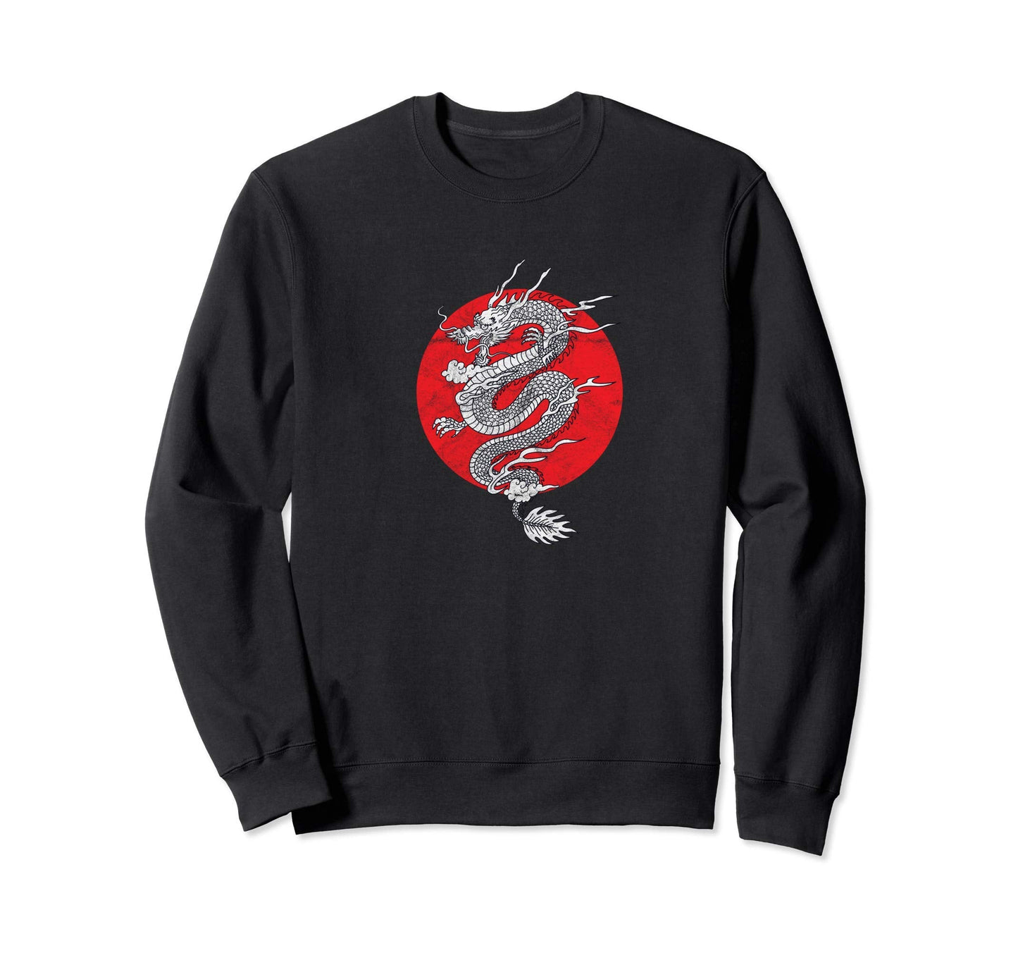 Japanese Dragon Grunge Asethetic Sweatshirt - Custom Art Print Unisex
