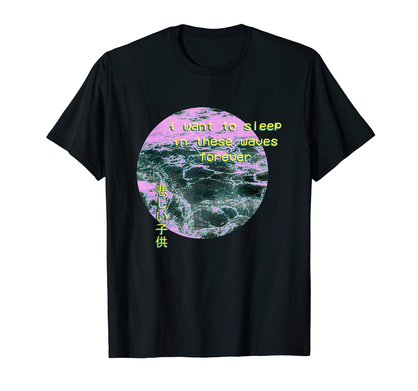 Aesthetic Vaporwave Waves Emotional T-Shirt - Minimalist Print Men Women