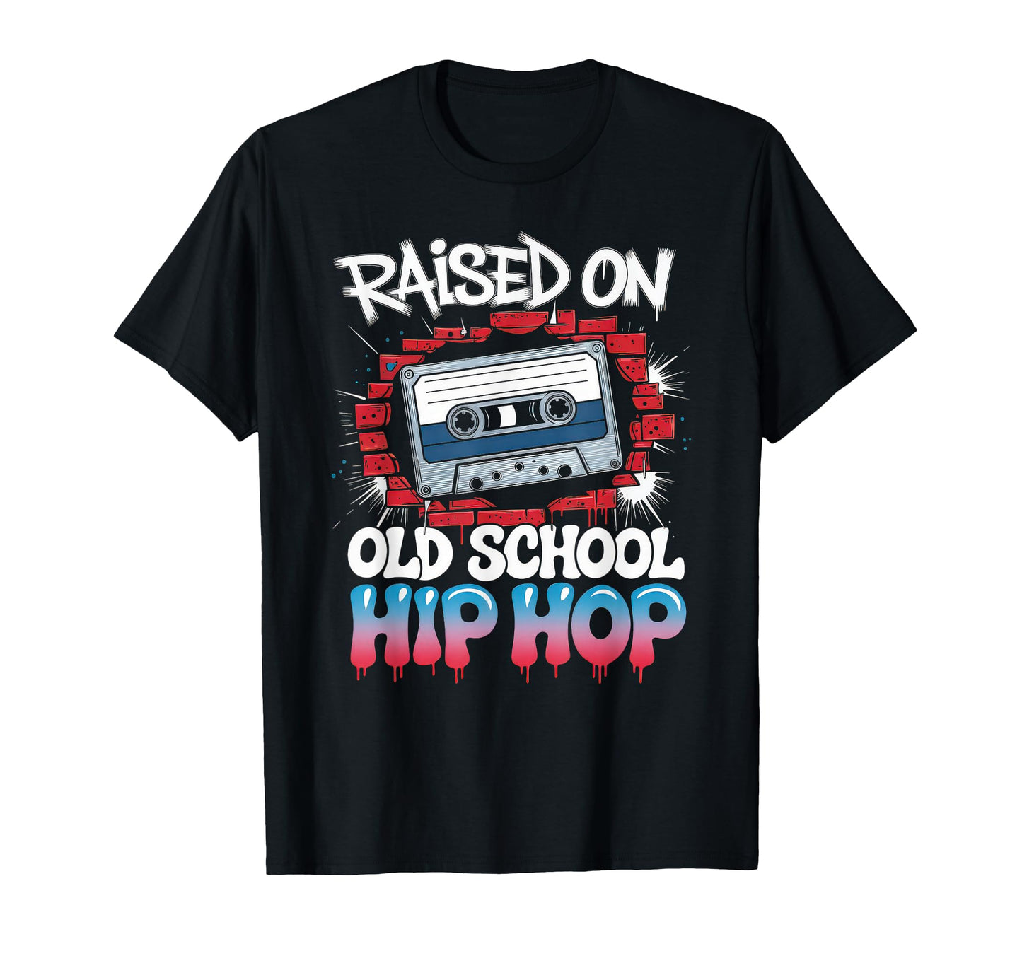 Raised Old School Hip Hop Cassette T-Shirt - Minimalist Print Men Women