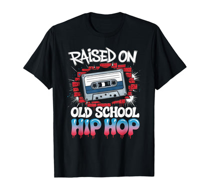 Raised Old School Hip Hop Cassette T-Shirt - Minimalist Print Men Women