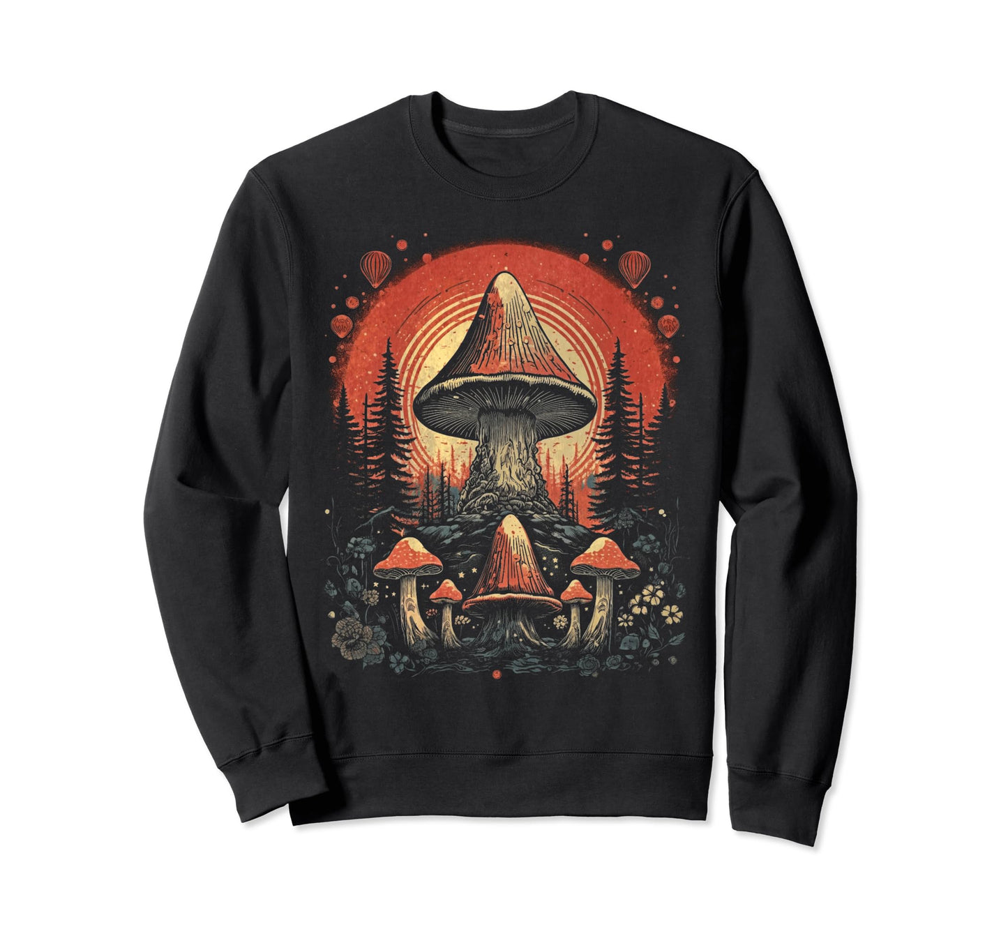 Grunge Mushroom Goth Fungi 60 Sweatshirt - Graphic Print for Adults