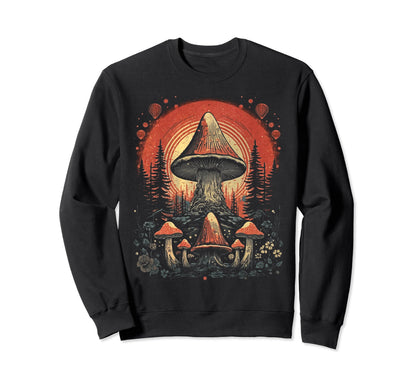 Grunge Mushroom Goth Fungi 60 Sweatshirt - Graphic Print for Adults