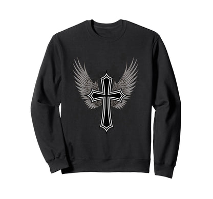 Y2K Aesthetic Cross 90S 2000S Biker Sweatshirt - Unique Graphic Men Women