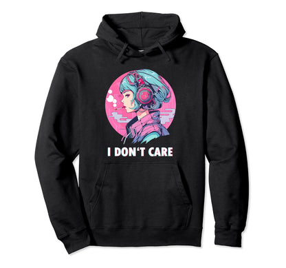 Aesthetic Vaporwave Sad Face Japanese Anime Hoodie - Unique Graphic Unisex