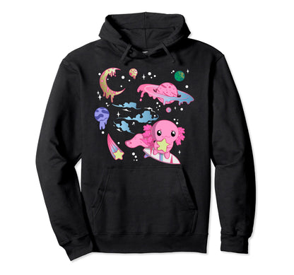 Axolotl Space Pastel Goth Aesthetic Hoodie - Streetwear Style Unisex