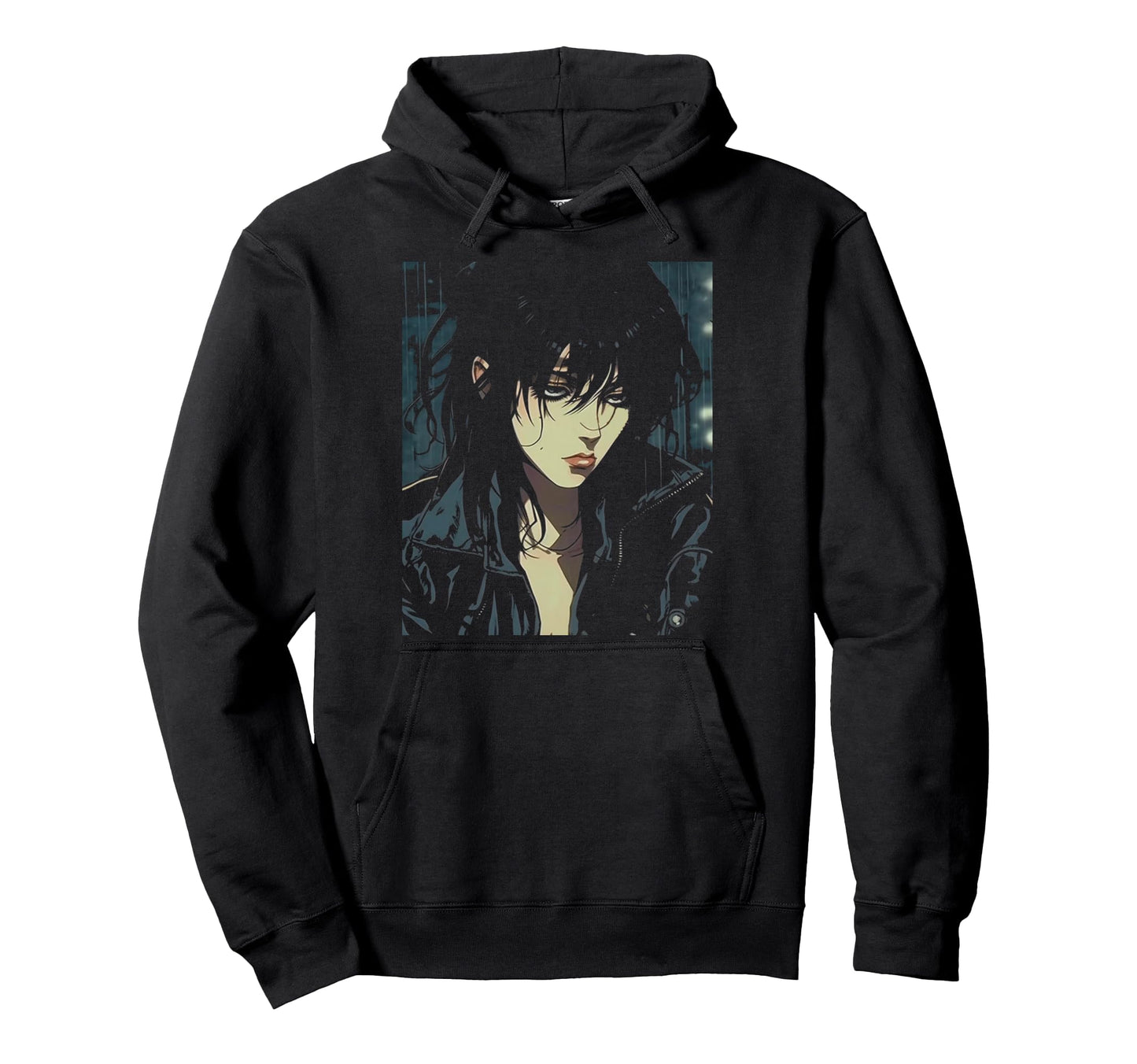 90S Sad Anime Aesthetic Goth Soft Grunge Emo Hoodie - Graphic Print Unisex