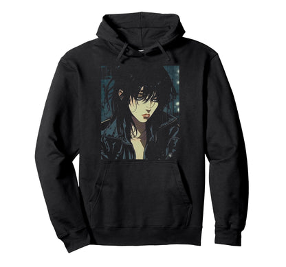 90S Sad Anime Aesthetic Goth Soft Grunge Emo Hoodie - Graphic Print Unisex