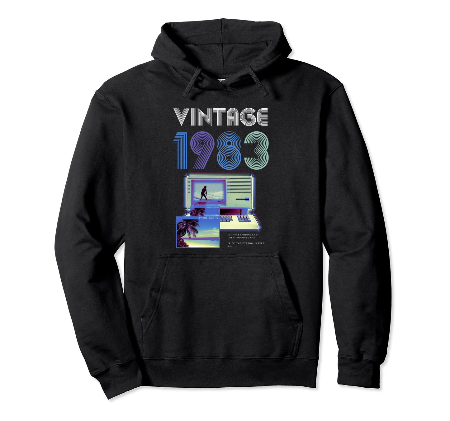 Vaporwave Aesthetic Grunge Gaming 1983 Hoodie - Streetwear Style Unisex