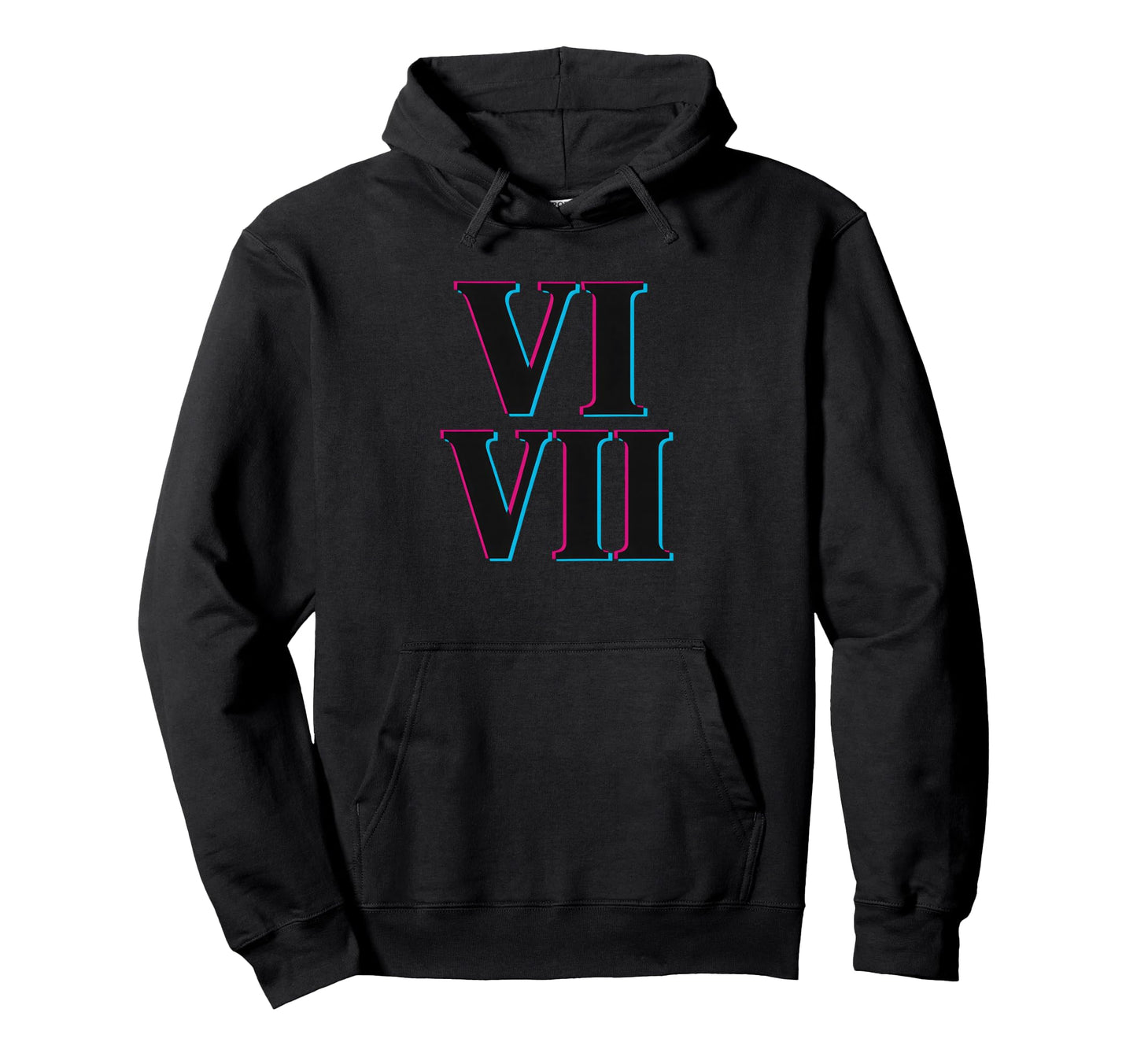 67 Roman Numerals Vi Vii Hoodie - Casual Everyday Wear for Adults
