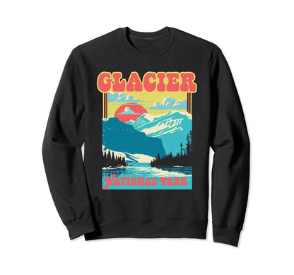 Glacier National Park Montana Souvenir Sweatshirt - Trendy Graphic Unisex