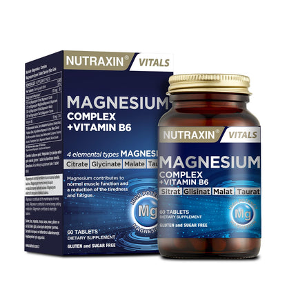 Nutraxin Magnesium Complex 60 Tablet - Comprehensive Magnesium Supplement with Vitamin B6