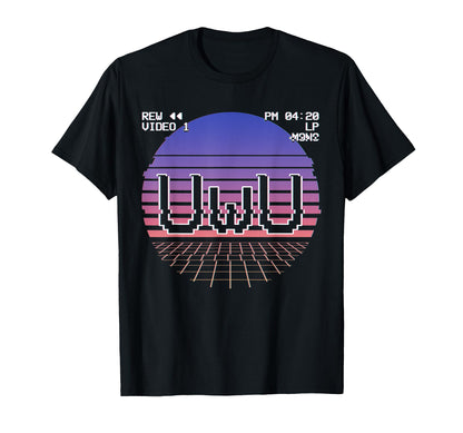 Vaporwave Aesthetic Uwu Synthwave T-Shirt - Custom Art Print for Adults