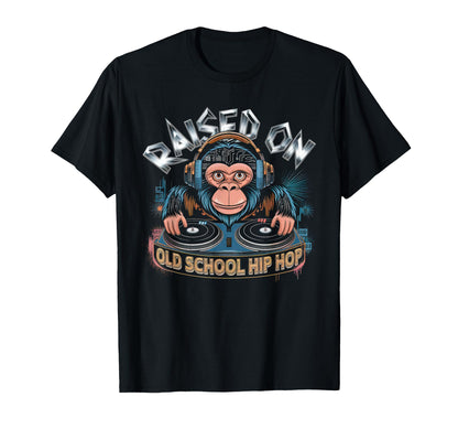 Raised Old School Graffiti Rap T-Shirt - Casual Everyday Wear for Adults